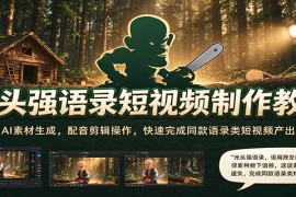 光头强语录短视频制作全攻略：AI素材生成+配音剪辑实操，快速打造同款IP语录短视频