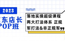 京东店长POP班 落地实操超级课程 两大打法体系 正规军非正规军