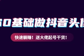 教你从0到1做抖音头像号，快速躺赚！附：大佬起号干货