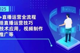2025AI+直播运营全流程，包括直播运营技巧，AI技术应用，视频制作与推广等
