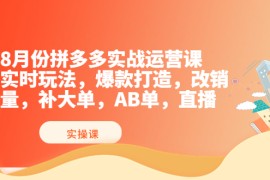 拼多多实战运营课，实时玩法，爆款打造，改销量，补大单，AB单，直播