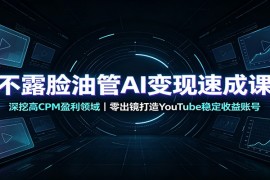 不露脸油管AI变现：深挖高CPM盈利领域，零出镜打造YouTube稳定收益账号