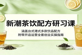 新潮茶饮配方研习课：涵盖台式港式多款饮品配方，附带开店运营全套创业实操指南