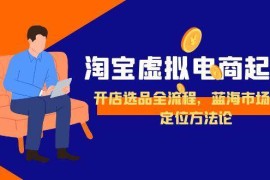 淘宝虚拟电商起盘，开店选品全流程，蓝海市场精准定位方法论