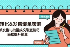 高转化发售爆单策略，爆单发售与批量成交裂变技巧，轻松提升销量