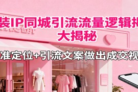 服装IP同城引流流量逻辑大揭秘，精准定位+引流文案做出成交视频