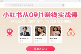 小红书从0到1赚钱实战课：账号定位、 爆款创作 、导流变现全攻略