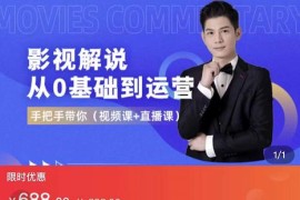 影视解说从0基础到运营，手把手教，简单快速学会（价值688元）