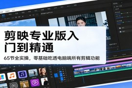 剪映专业版入门到精通，65节全实操，零基础吃透电脑端所有剪辑功能
