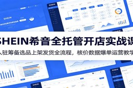 SHEIN希音全托管开店实战课：入驻筹备选品上架发货全流程，核价数据爆单运营教学