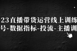 直播带货运营线上训练营，起号-数据指标-投流-主播训练