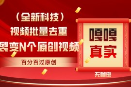 最新全自动去重技术，批量操作百分百过原创