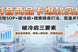 抖音商品卡爆款实战：全流程SOP+破冷启+搜索猜喜打法，覆盖多场景