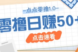 点点零撸1.0，零成本零门槛多种玩法，新手小白也能轻松上手日赚50+