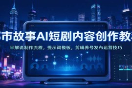 2026都市故事AI短剧全攻略：半解说制作流程+提示词模板+剪辑养号运营技巧