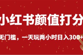 小红书颜值打分，无门槛，一天玩两小时日入300+ 