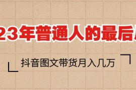  2023普通人的最后风口，抖音图文带货月入几万+