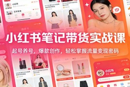 小红书笔记带货实战课：起号养号，爆款创作，轻松掌握流量变现密码