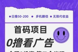 全新0撸首码上线，一个广告3元，市场空白推广无限代