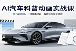 AI汽车科普动画实战课：提示词编写，分镜脚本设计，解说短视频全流程