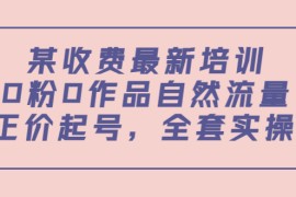某最新收费培训内容：0粉0作品自然流量+正价起号，全套实操课 