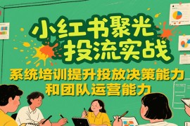 小红书聚光投流实战，系统学习提升投放决策能力和团队运营能力