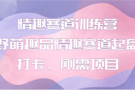 情趣赛道训练营 野萌趣品情趣赛道起盘打卡、刚需项目