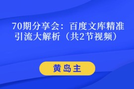 黄岛主：百度文库精准引流大解析（共2节视频）