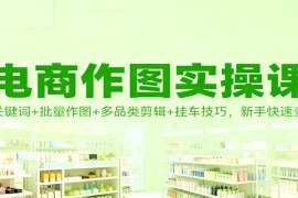 电商作图实操课：AI关键词+批量作图+多品类剪辑+挂车技巧，新手快速变现