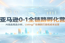 亚马逊0-1全链路孵化营：AI选品竞品分析，Listing广告爆款打造低成本运营