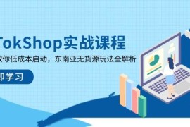 TikTokShop实战课程，手把手教你低成本启动，东南亚无货源玩法全解析