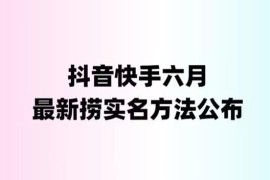  外面收费1800的最新快手抖音捞实名方法，会员自测【随时失效】