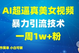 2025AI超逼真美女视频暴力引流，一周1w+粉，操作简单小白可做，躺赚视频收益