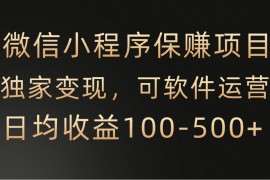 微信小程序，腾讯保赚项目，可软件自动运营，日均100-500+收益有保障