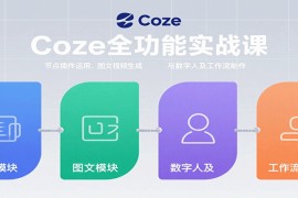 Coze全功能实战课：节点插件运用、图文视频生成与数字人及工作流制作