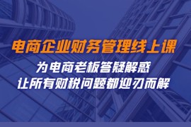 电商企业-财务管理线上课：为电商老板答疑解惑-让所有财税问题都迎刃而解