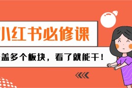 小红书必修课：电商/无人/获客/种草/mcn/直播等多个板块，看了就能干！