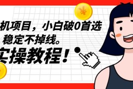 长久挂机项目，小白破0首选，稳定不掉线。实操教程，轻松躺赚。