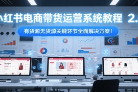 小红书电商带货运营系统教程2.0，有货源无货源关键环节全面解决方案！