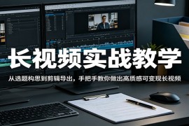 长视频实战教学，从选题构思到剪辑导出，手把手教你做出高质感可变现长视频