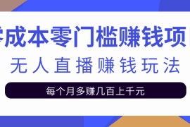 零成本零门槛赚钱项目，无人直播挂机赚钱玩法每月多赚几百上千元