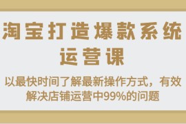 淘宝打造爆款系统运营课：以最快时间了解最新操作方式，有效解决店铺运营中99%的问题
