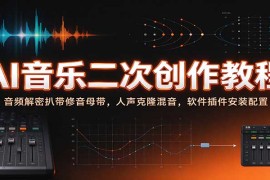2026 AI音乐二次创作全流程教程：音频解密扒带修音母带与人声克隆混音及软件插件配置
