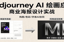 Midjourney AI绘画应用，关键词指令解析、漫画头像制作、海报设计、3D人物生成等