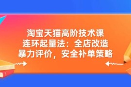 淘宝天猫高阶技术课：连环起量法：全店改造，暴力评价，安全补单策略