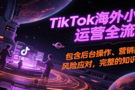 TikTok海外小店运营全流程，包含后台操作、营销推广、风险应对，完整的知识闭环