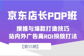京东店长POP班【第55期】，京东搜推与爆款打造技巧，站内外广告高ROI投放打法