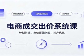 电商成交出价系统课：计划搭建，出价逻辑拆解，投产优化