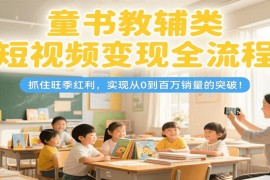童书教辅类短视频变现全流程，抓住旺季红利，实现从0到百万销量的突破！