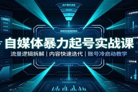 自媒体暴力起号实战课：流量逻辑拆解，内容快速迭代，账号冷启动教学